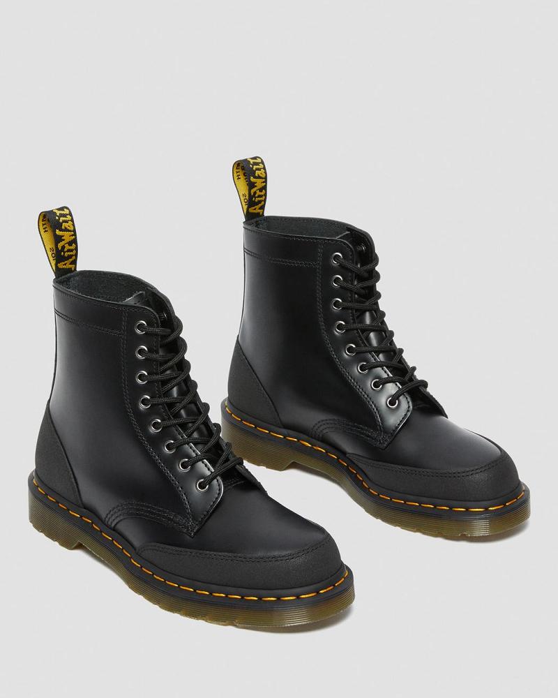 Dr Martens 1460 Guard Panel Læder Snørestøvler Dame Sort | DK 164TCE